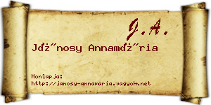 Jánosy Annamária névjegykártya